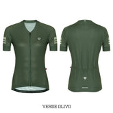 Jersey Ciclismo M/C Mujer GW Stripes Verde Olivo